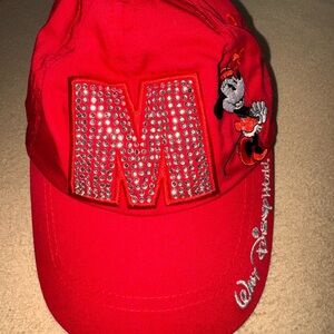 Disney Parks Red Minnie Mouse Youth Cap with rhinestones